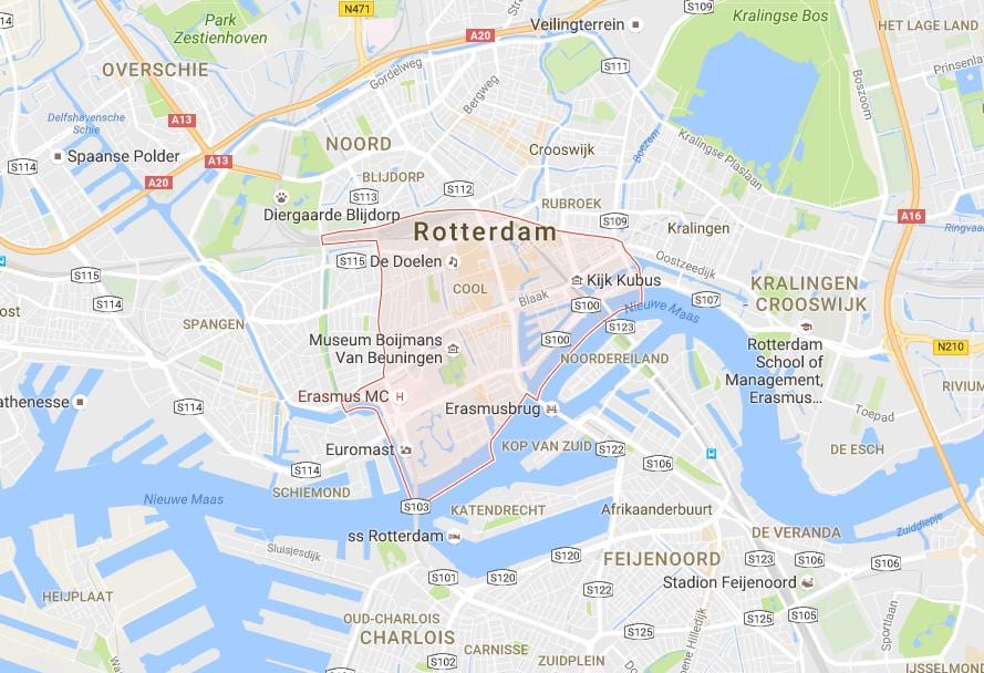 Harta de parc și plimbare Rotterdam