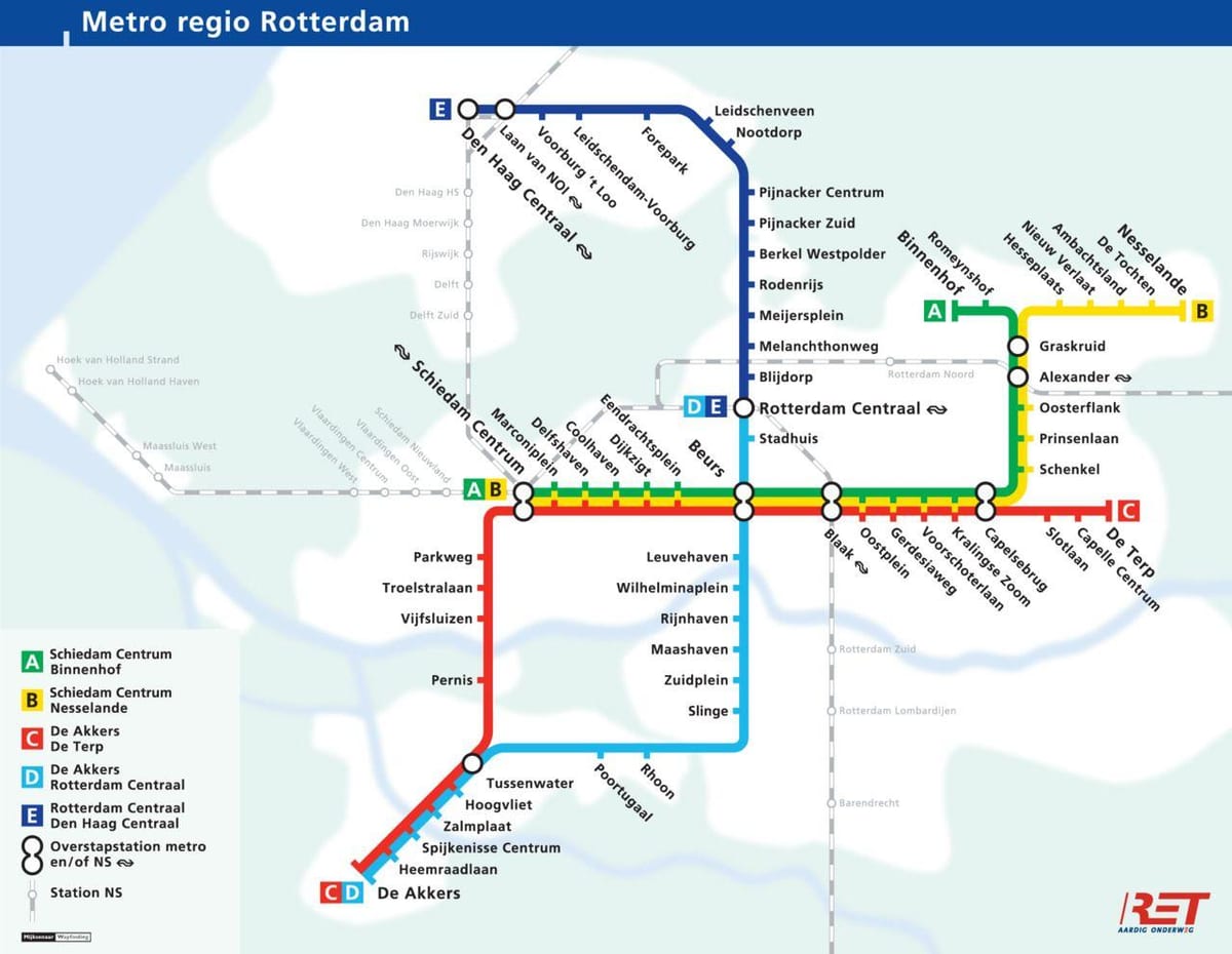 Rotterdam hartă de metrou