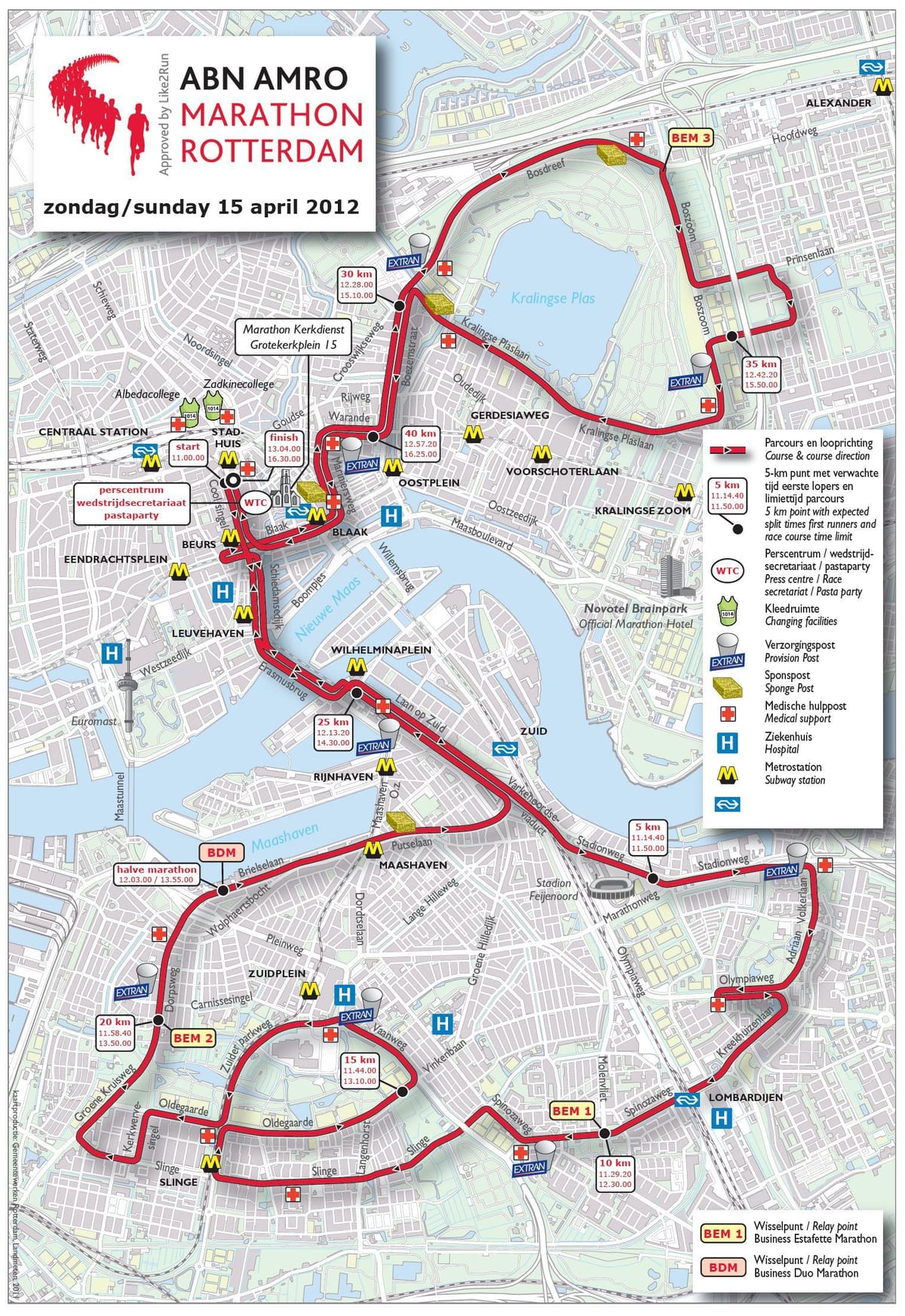 Hartă Rotterdam maraton
