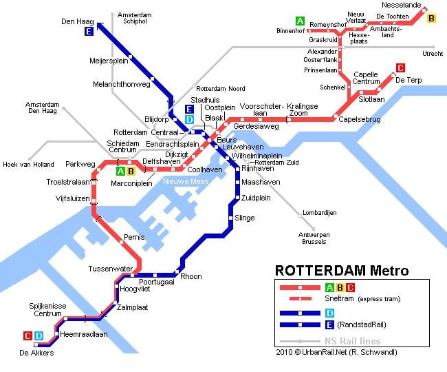 ret Rotterdam tramvai hartă