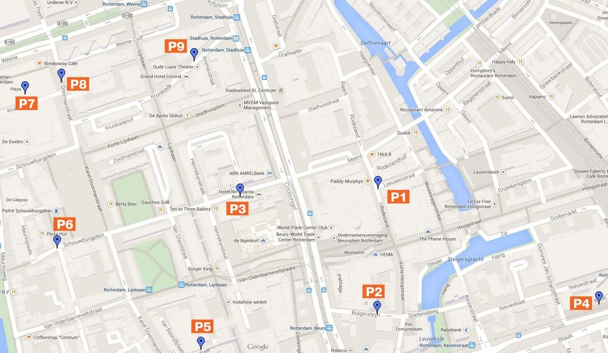 Hartă Rotterdam zonele de parcare