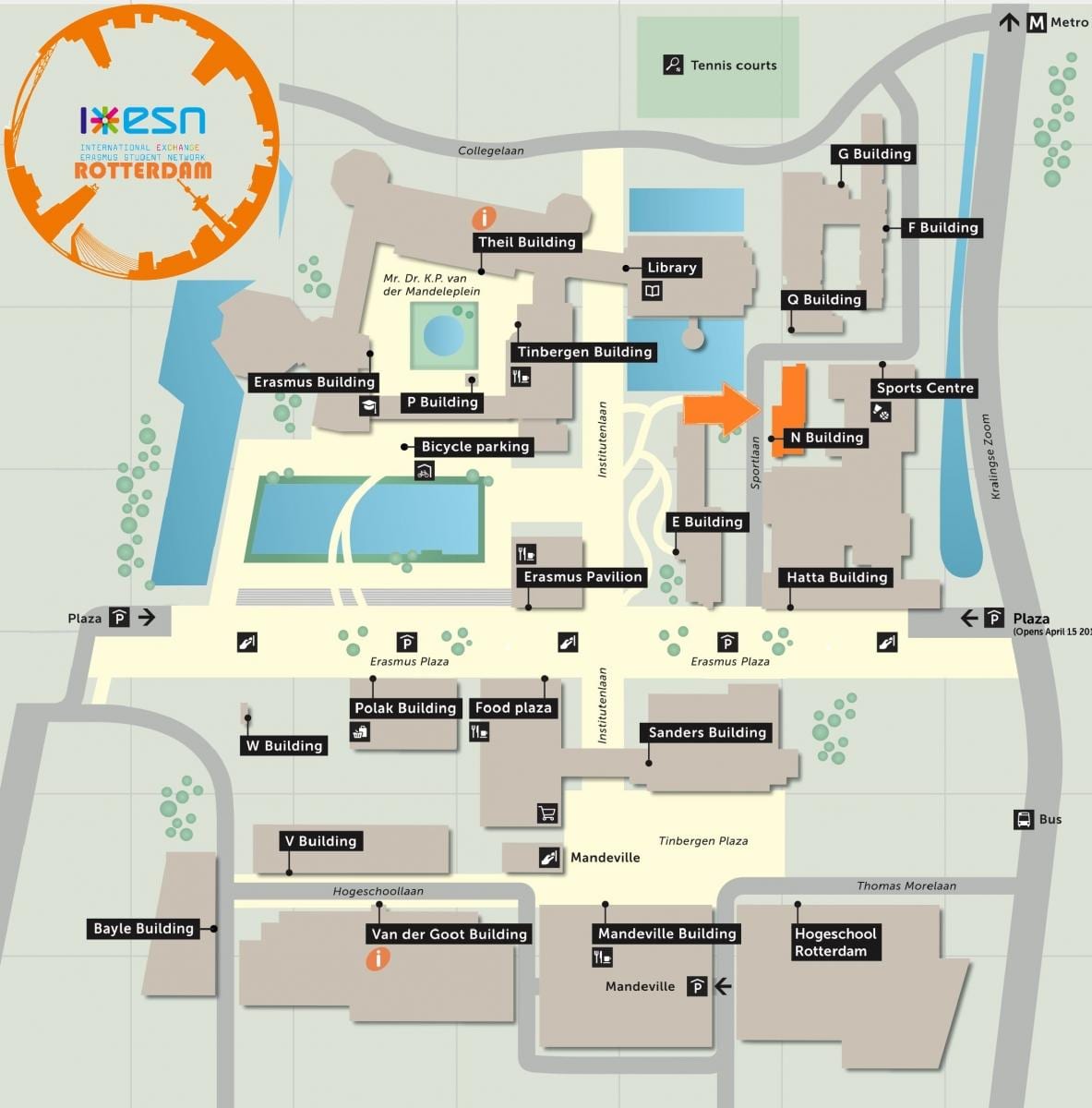 Harta de la universitatea erasmus din Rotterdam
