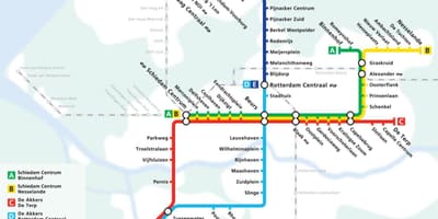 Hartă de metrou Rotterdam olanda