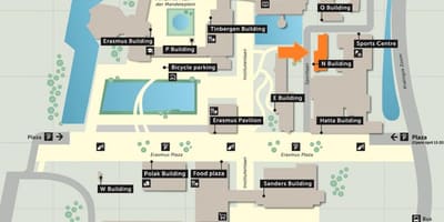Harta de la universitatea erasmus din Rotterdam 
